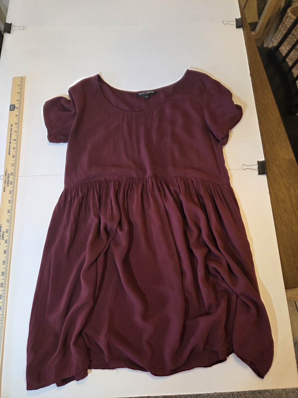 Brandy Melville Burgundy Short-Sleeve Babydoll Tunic - Picture 7 of 8
